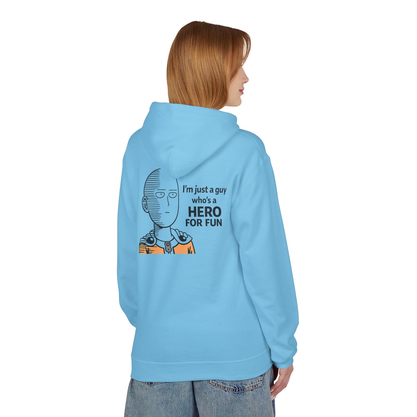 Hero Emblem Hoodie — Chibi Hero Mid-Punch Minimalist Anime Design