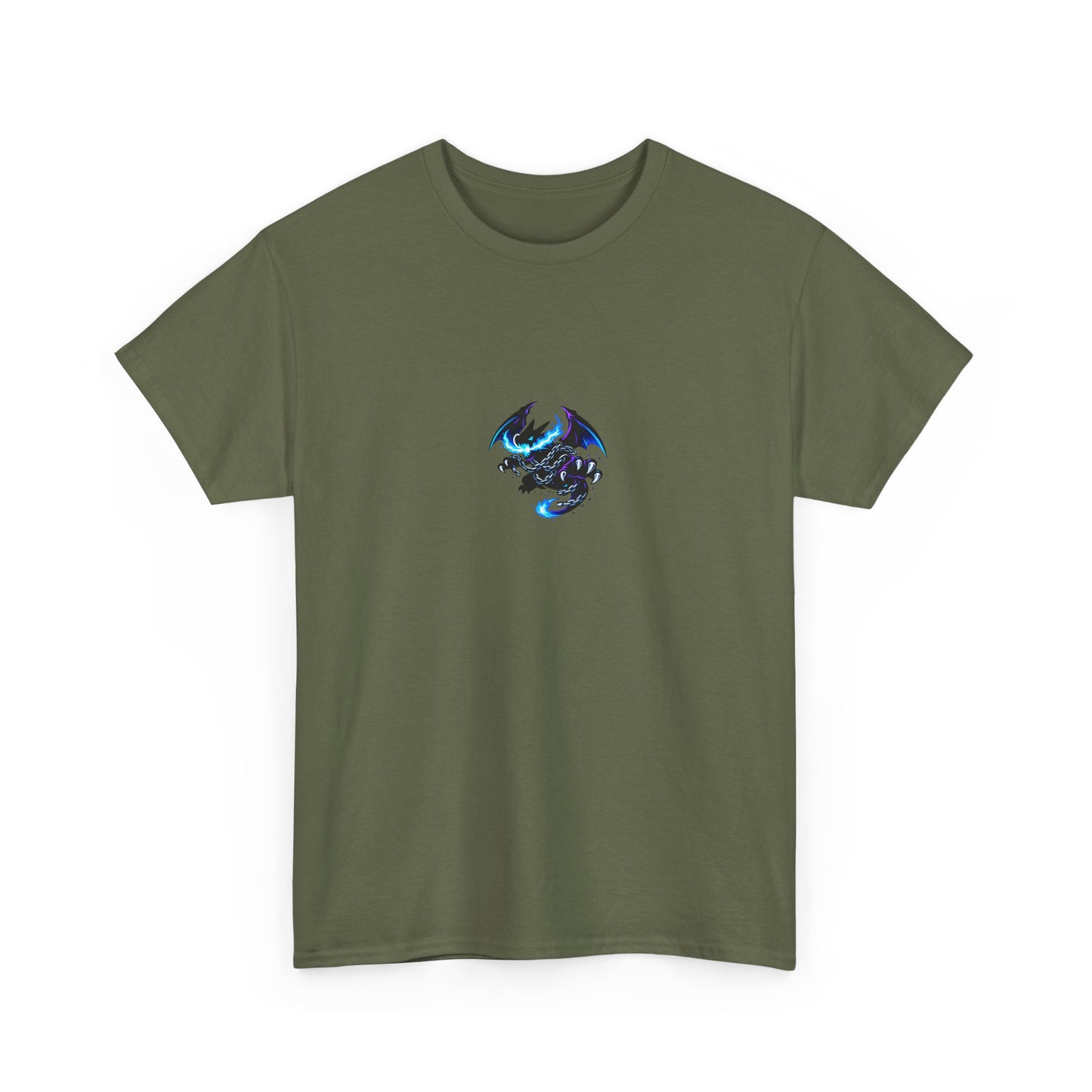 Dragon Graphic Tee — Blue Flame Kaiju Back Print T-Shirt