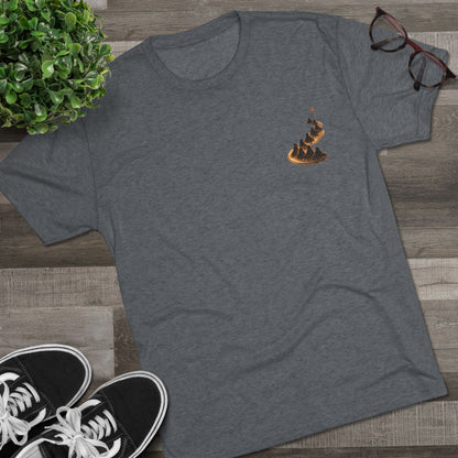 Ember Trail T‑Shirt — Fiery Mountain Silhouette Back Print
