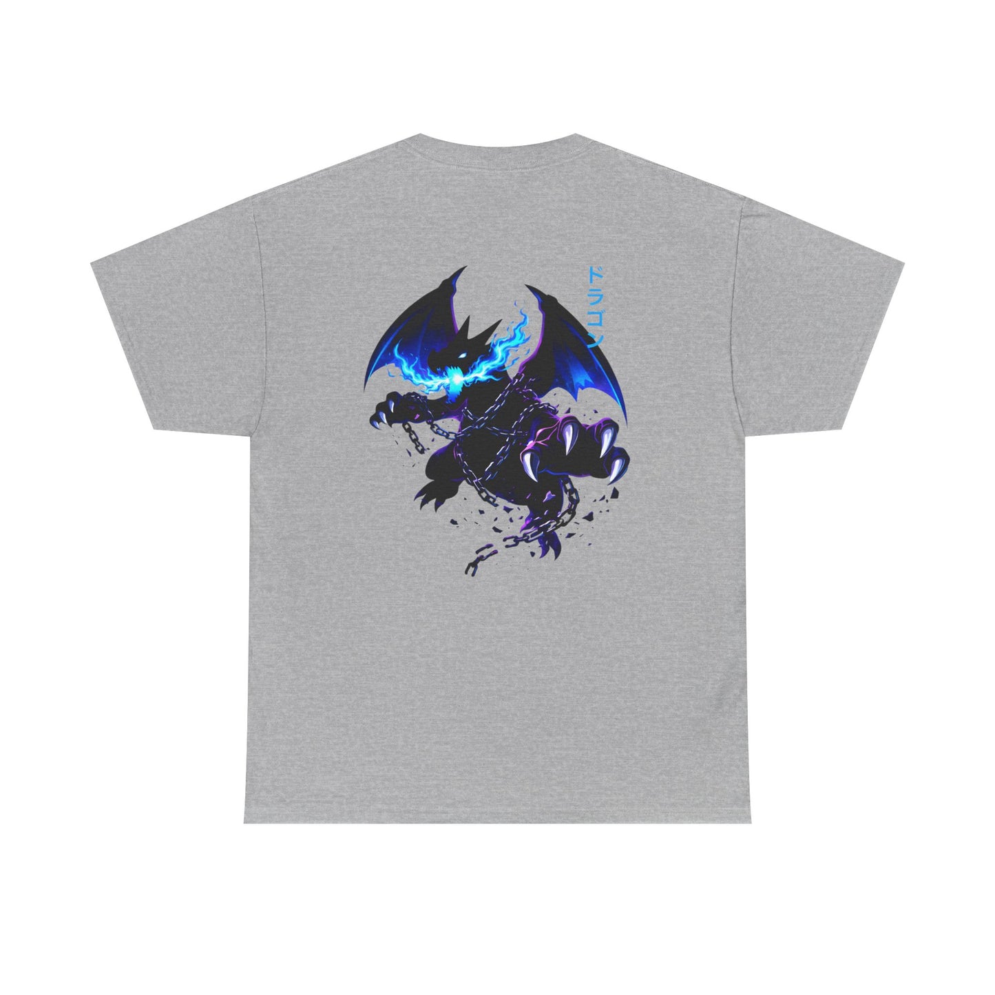Dragon Graphic Tee — Blue Flame Kaiju Back Print T-Shirt
