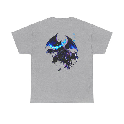 Dragon Graphic Tee — Blue Flame Kaiju Back Print T-Shirt