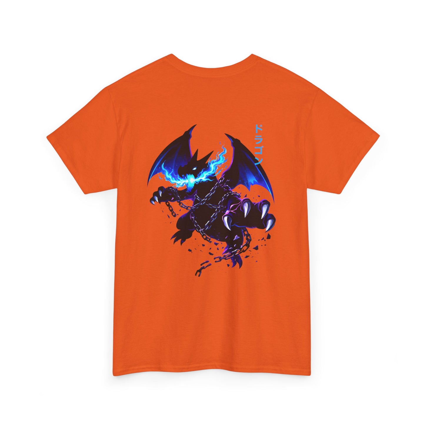Dragon Graphic Tee — Blue Flame Kaiju Back Print T-Shirt