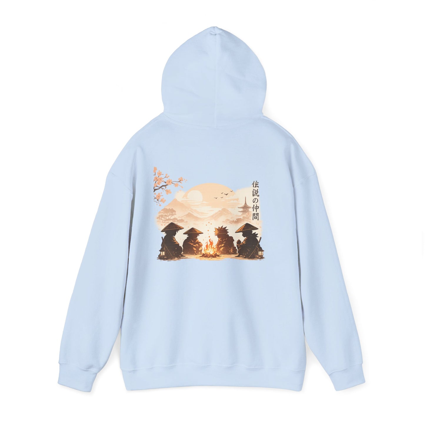 Hoodie | Samurai Campfire Illustration Japanese Kanji Backprint