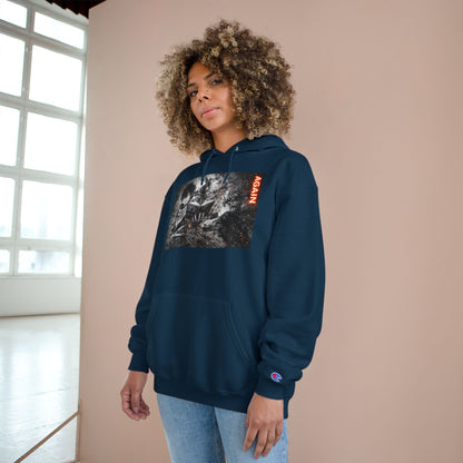 Again - Anime Inspired Champion Hoodie - Minimalist Manga Fighting Art - Unbothered Strength Design