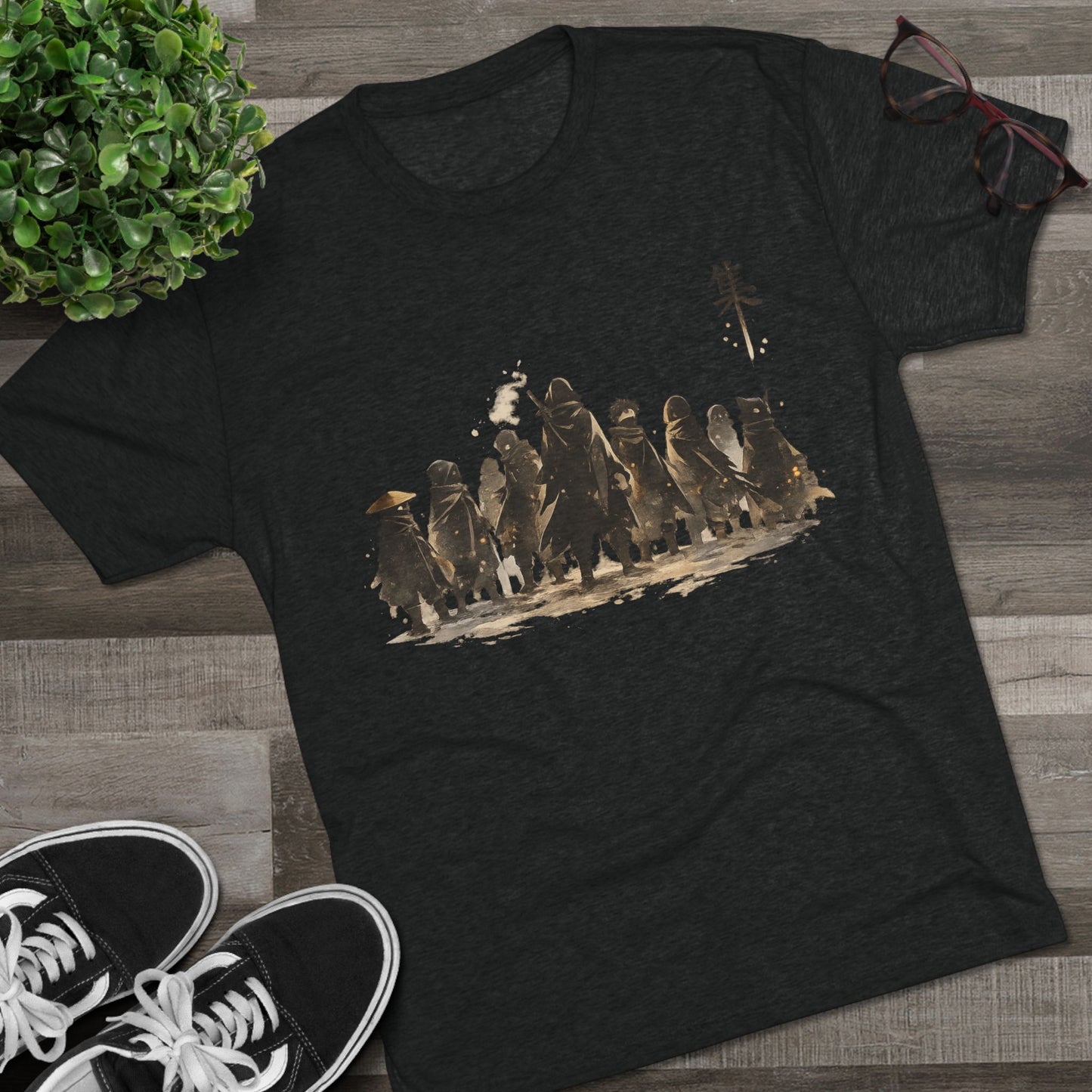 Samurai Squad Graphic Tee — Japanese Warrior Silhouette T-Shirt