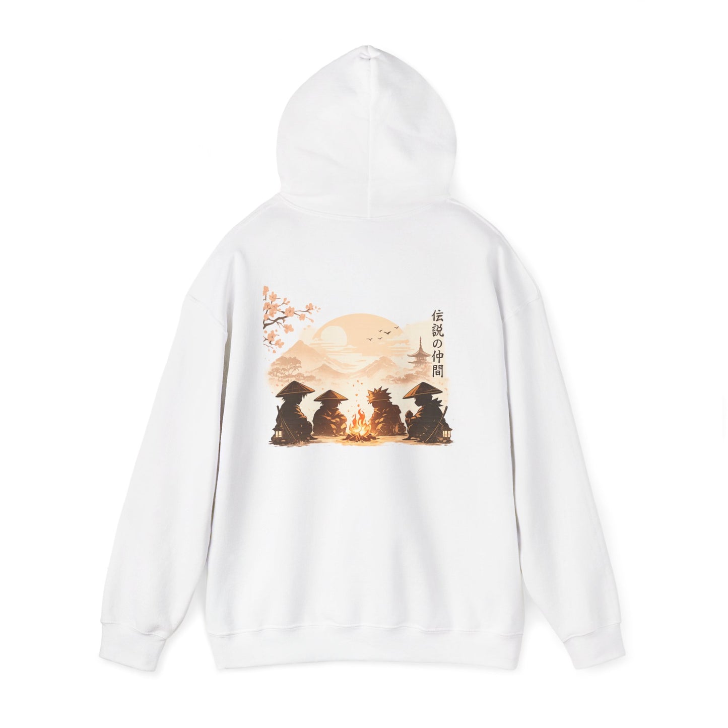 Hoodie | Samurai Campfire Illustration Japanese Kanji Backprint