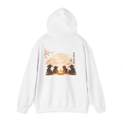 Hoodie | Samurai Campfire Illustration Japanese Kanji Backprint