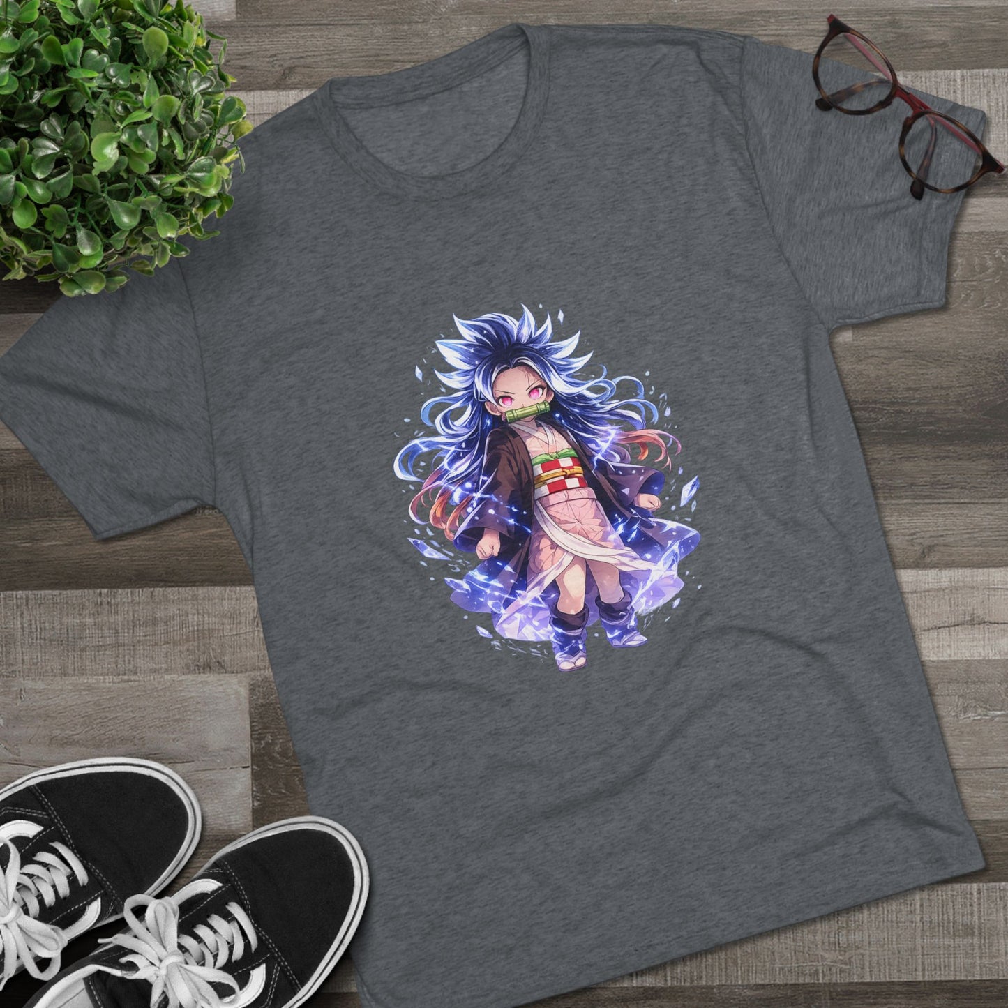 Anime Demon Girl T-Shirt — Cute Chibi Nezuko-Inspired Design