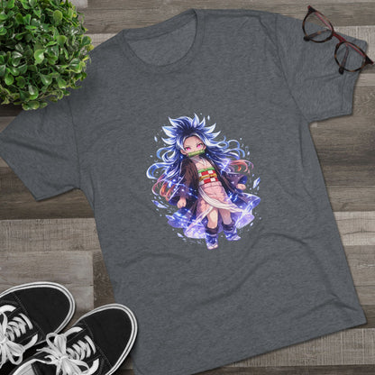 Anime Demon Girl T-Shirt — Cute Chibi Nezuko-Inspired Design