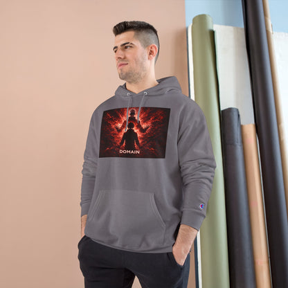 Domain Graphic Hoodie — Red Nebula Silhouette Champion Hoodie