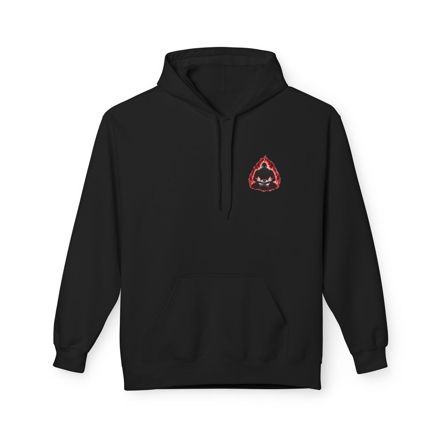 Anime Aura Warrior Hoodie | Fiery Mouth Front & Blue Energy Back