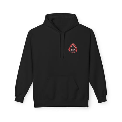 Anime Aura Warrior Hoodie | Fiery Mouth Front & Blue Energy Back