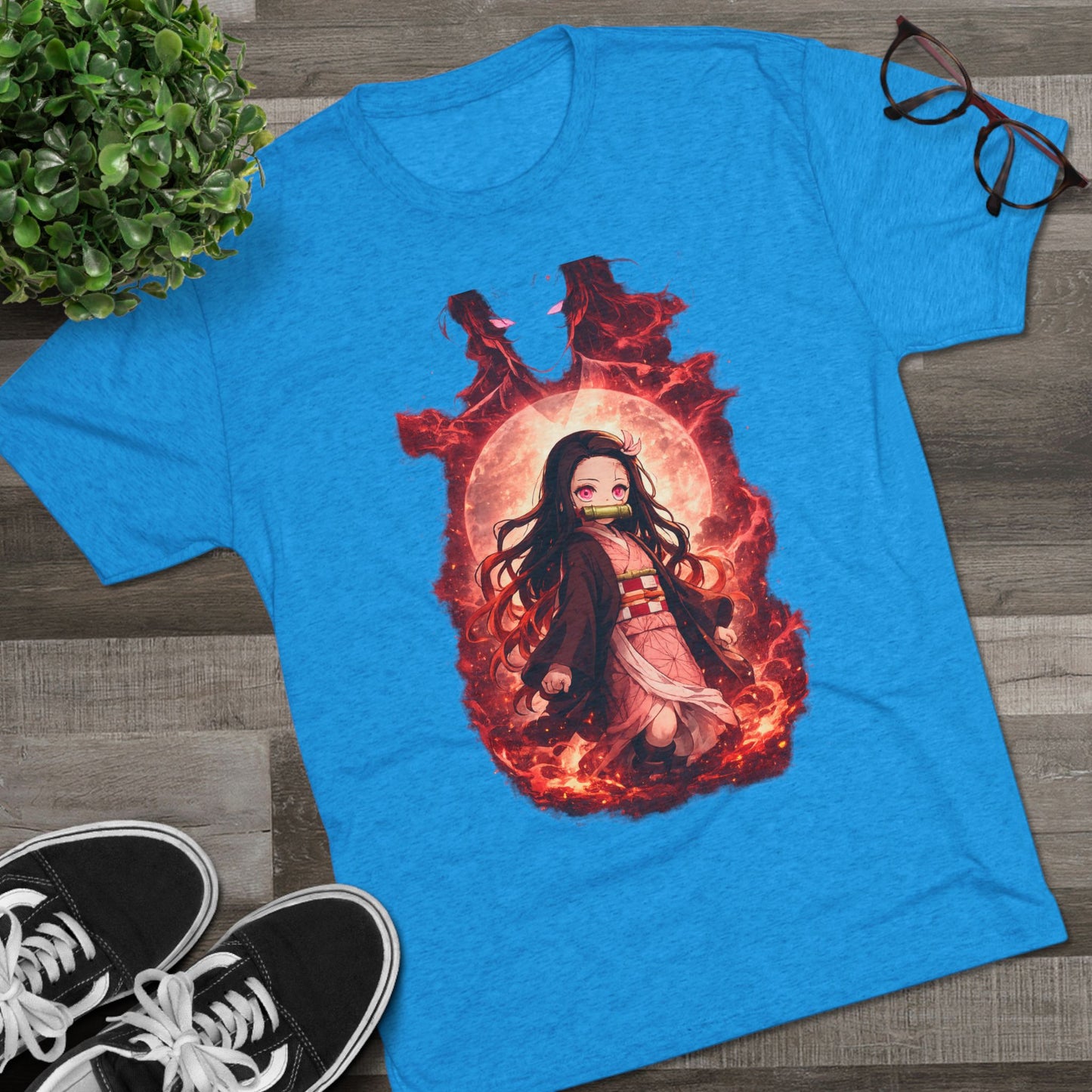 Nezuko Anime Demon Slayer Tee — Fiery Chibi Girl Graphic Shirt