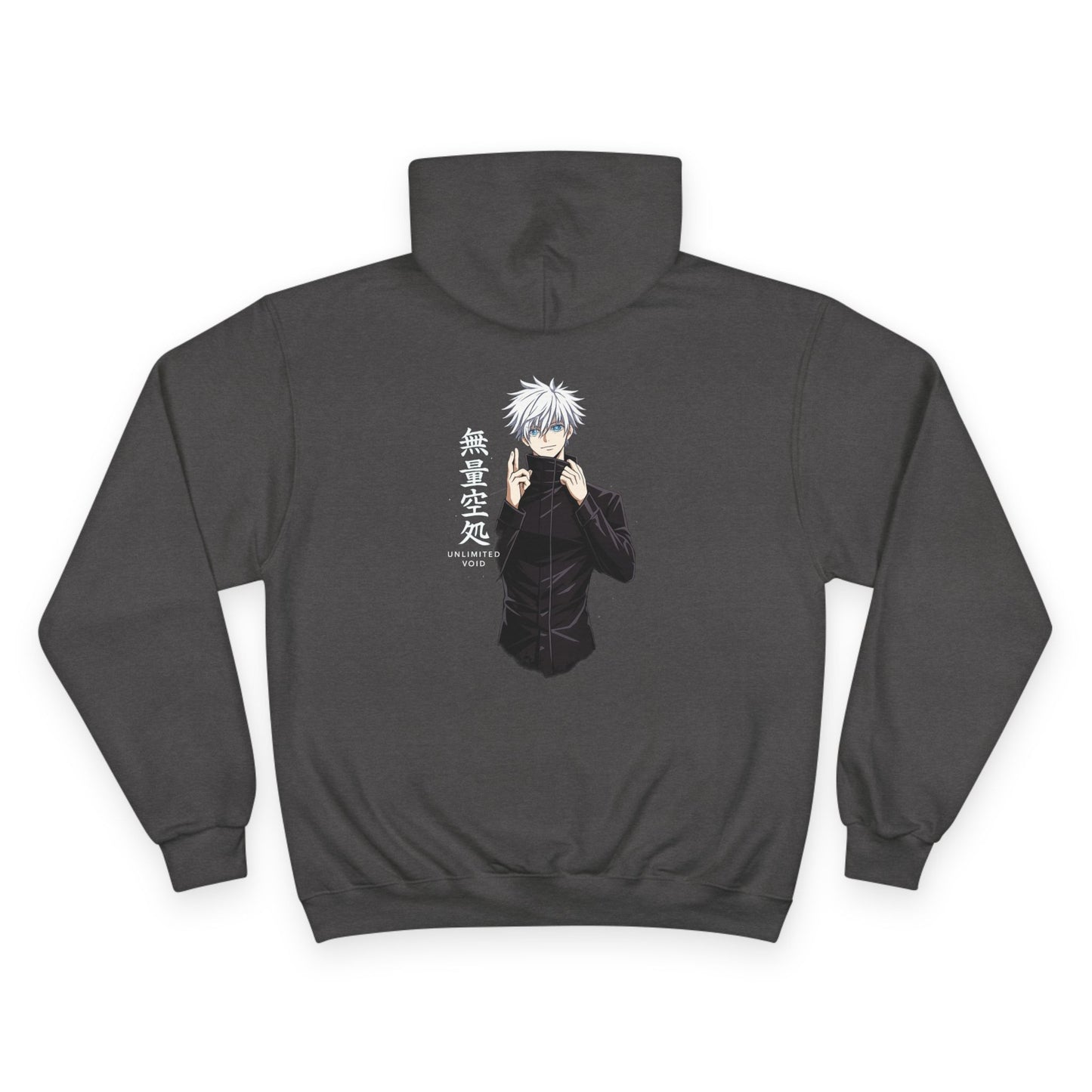 Anime Character Hoodie — Minimal White Champion-Style Sweatshirt