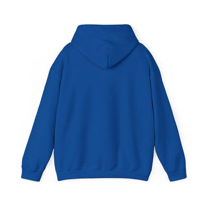 Control silhouette hoodie | person with glowing heart, angel wing brushstroke design