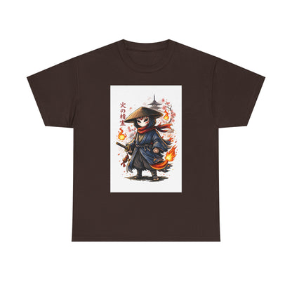 Fire Spirit Samurai T-Shirt — Cute Chibi Oni Warrior Tee