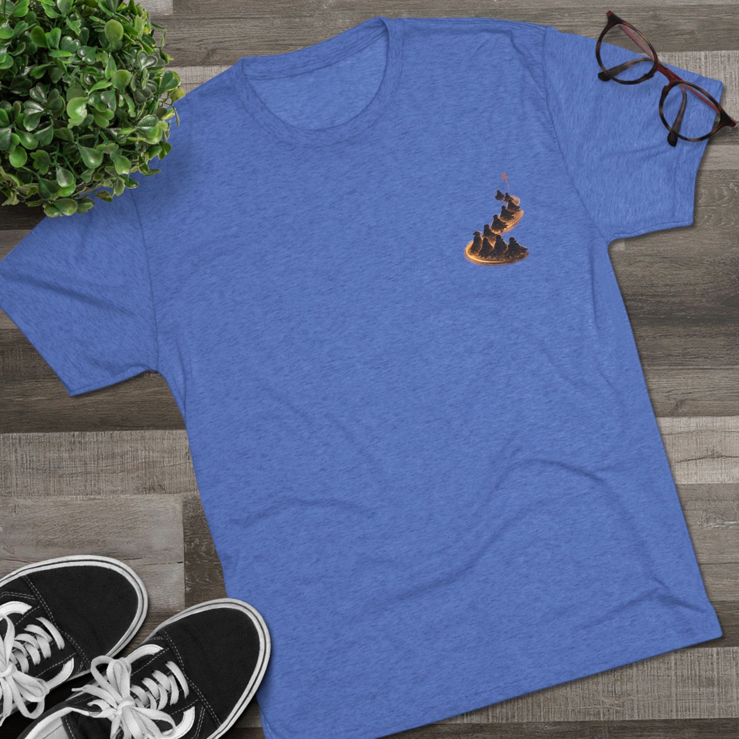 Ember Trail T‑Shirt — Fiery Mountain Silhouette Back Print