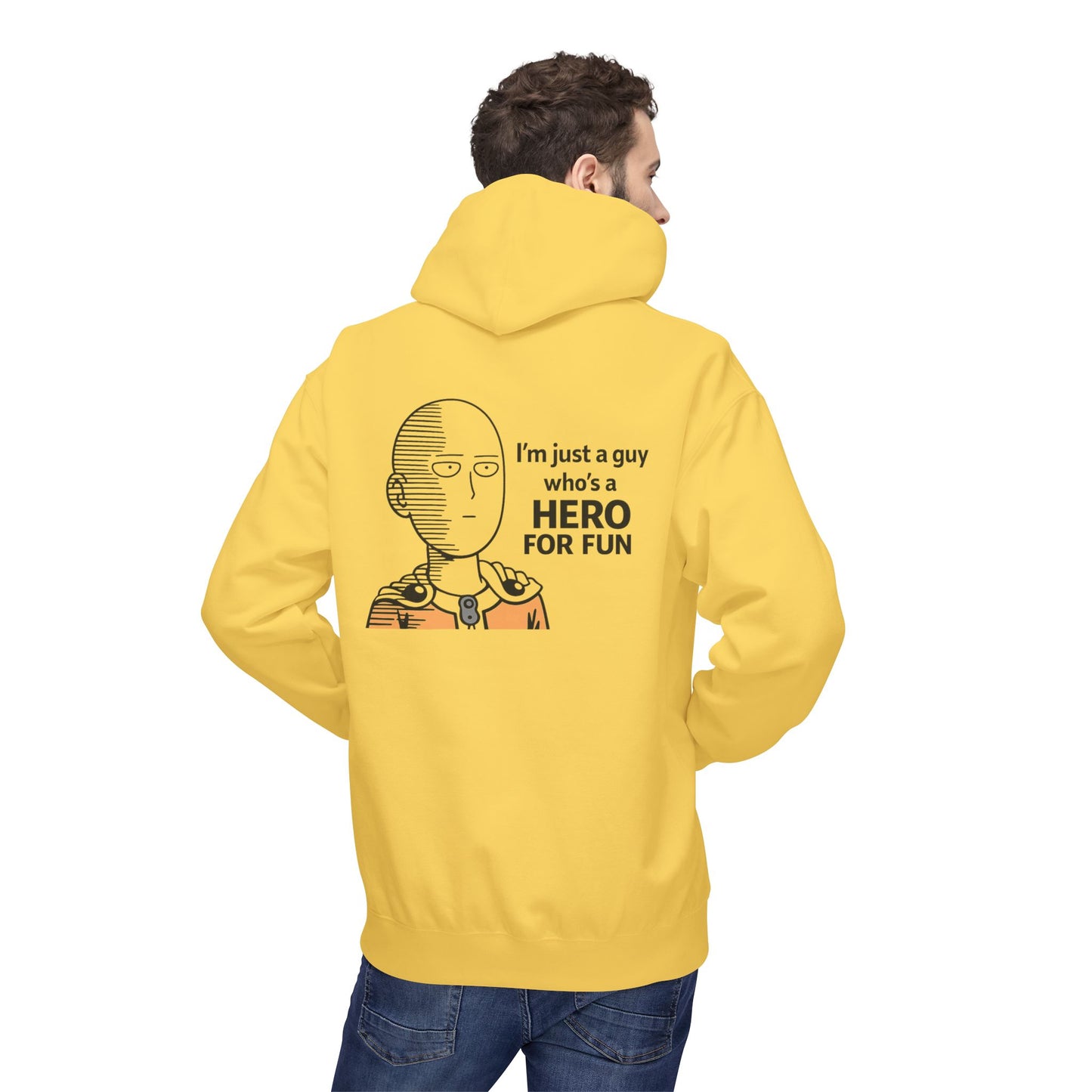 Hero Emblem Hoodie — Chibi Hero Mid-Punch Minimalist Anime Design