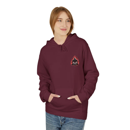 Anime Aura Warrior Hoodie | Fiery Mouth Front & Blue Energy Back
