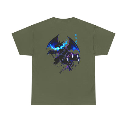 Dragon Graphic Tee — Blue Flame Kaiju Back Print T-Shirt