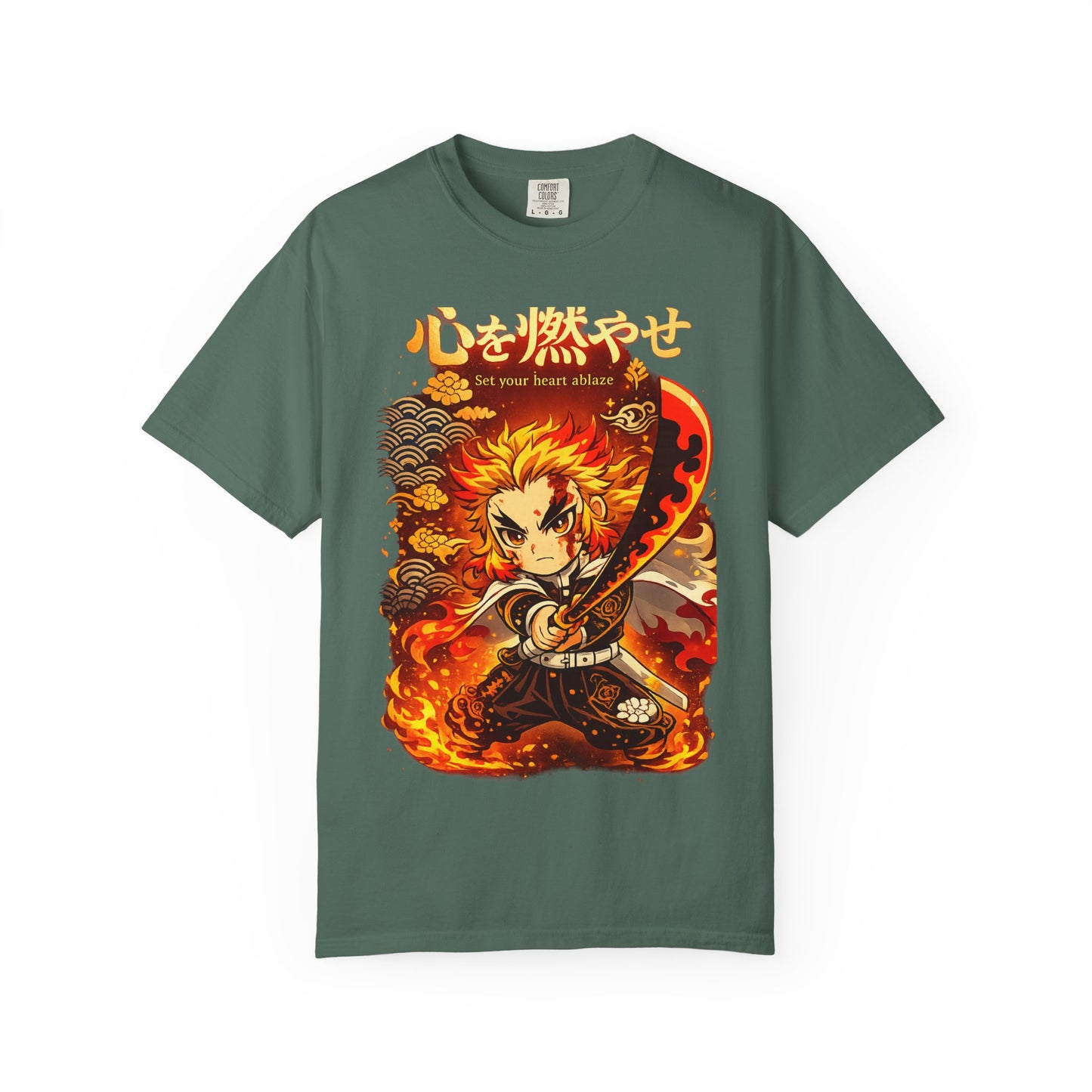 Anime Flame Warrior T-Shirt — 'Set Your Heart Ablaze' Graphic Tee