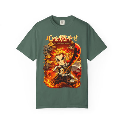 Anime Flame Warrior T-Shirt — 'Set Your Heart Ablaze' Graphic Tee