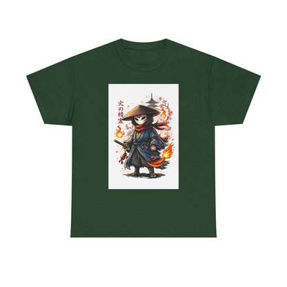 Fire Spirit Samurai T-Shirt — Cute Chibi Oni Warrior Tee