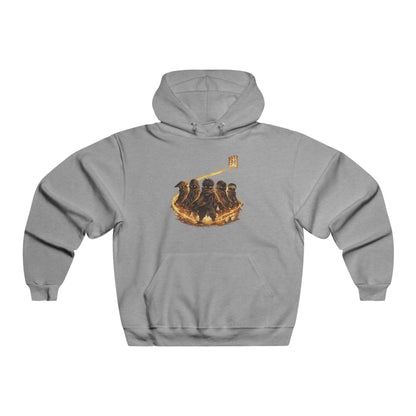 Penguin Family Campfire Hoodie — Cozy Winter Animal Crew Sweatshirt