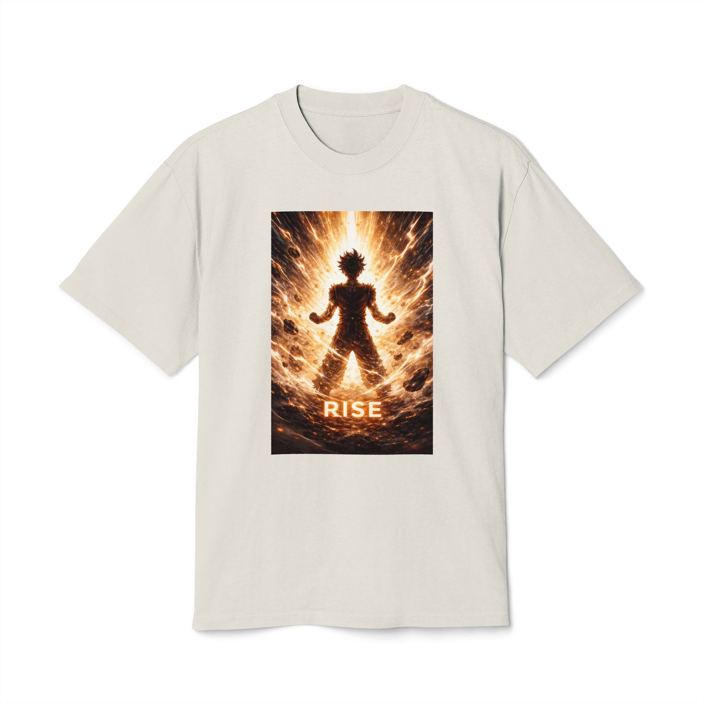 Rise silhouette, T-Shirt | Fiery energy graphic tee