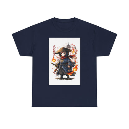 Fire Spirit Samurai T-Shirt — Cute Chibi Oni Warrior Tee