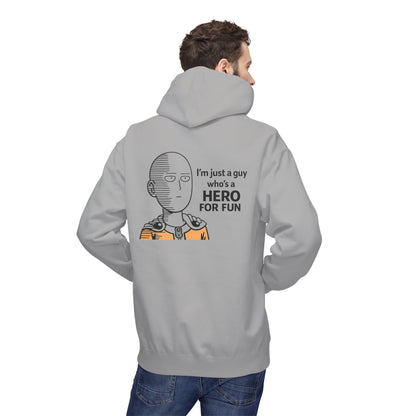 Hero Emblem Hoodie — Chibi Hero Mid-Punch Minimalist Anime Design