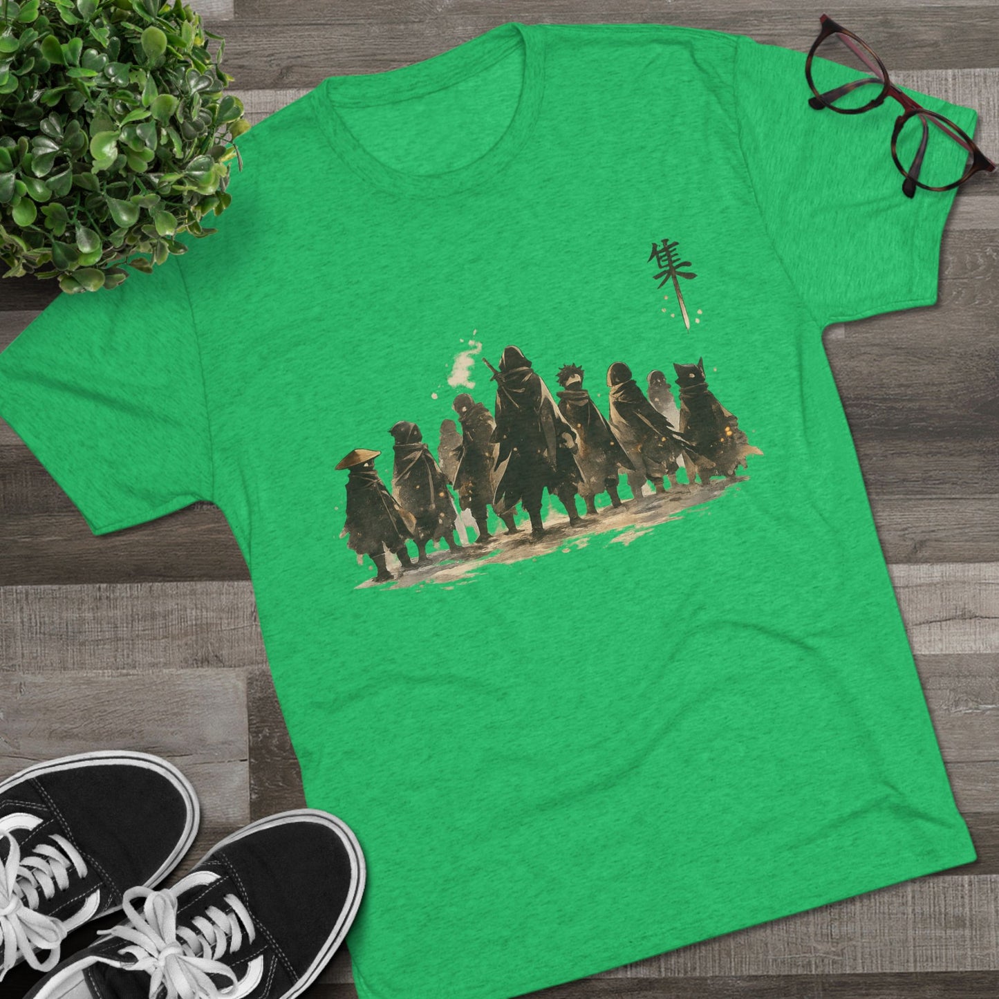 Samurai Squad Graphic Tee — Japanese Warrior Silhouette T-Shirt