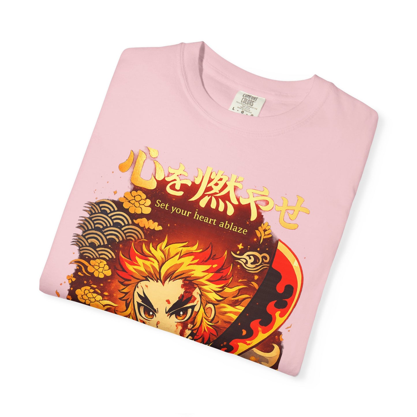 Anime Flame Warrior T-Shirt — 'Set Your Heart Ablaze' Graphic Tee
