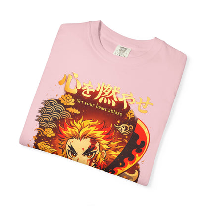Anime Flame Warrior T-Shirt — 'Set Your Heart Ablaze' Graphic Tee