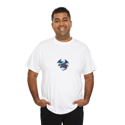 Dragon Graphic Tee — Blue Flame Kaiju Back Print T-Shirt