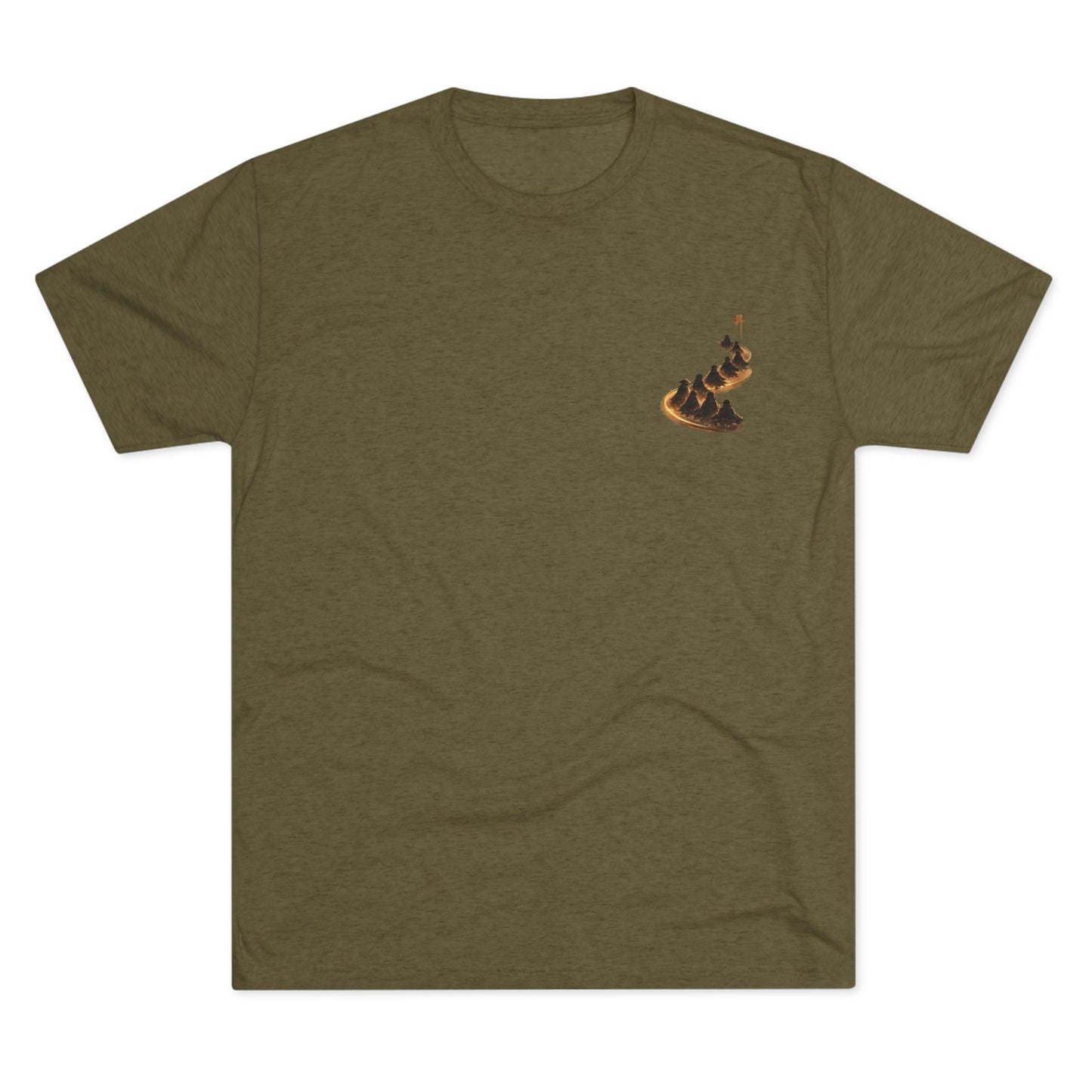 Ember Trail T‑Shirt — Fiery Mountain Silhouette Back Print