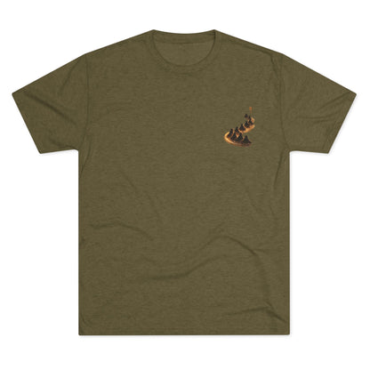 Ember Trail T‑Shirt — Fiery Mountain Silhouette Back Print