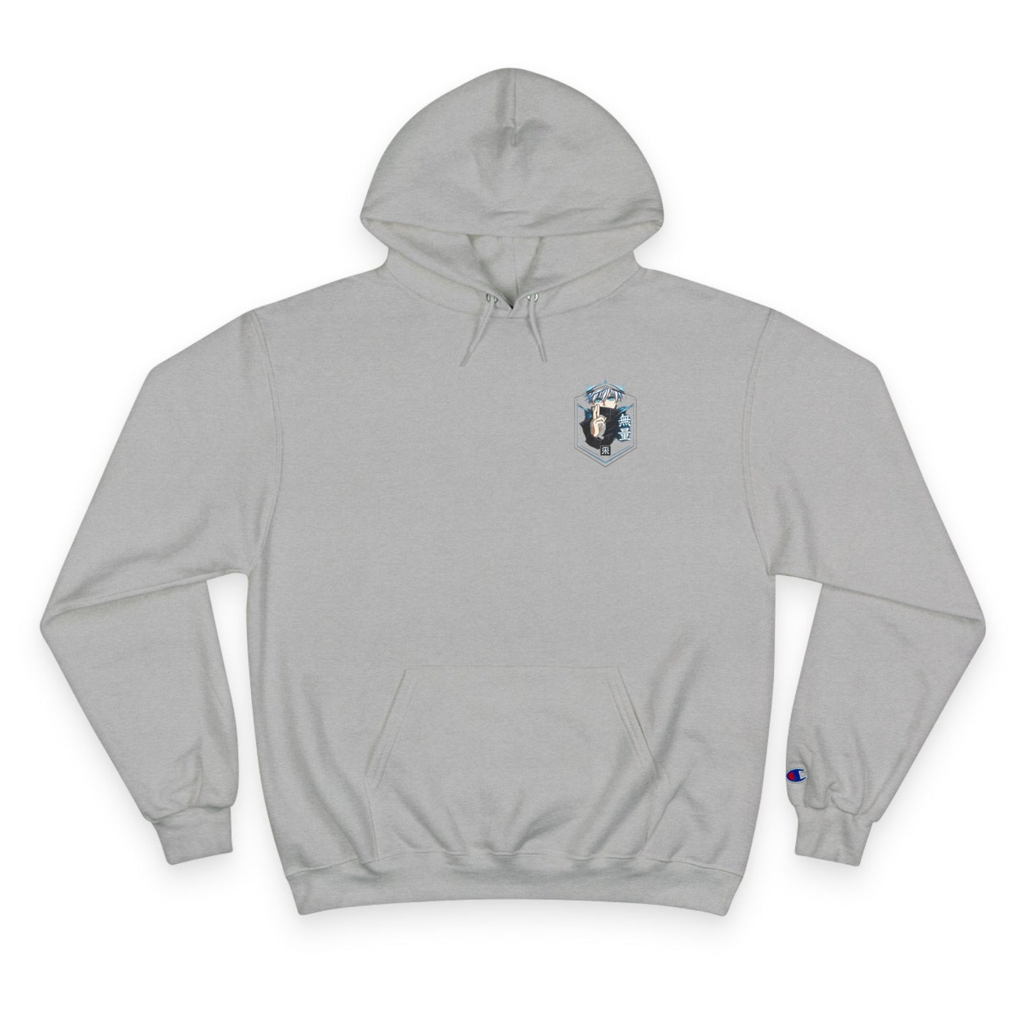 Anime Character Hoodie — Minimal White Champion-Style Sweatshirt