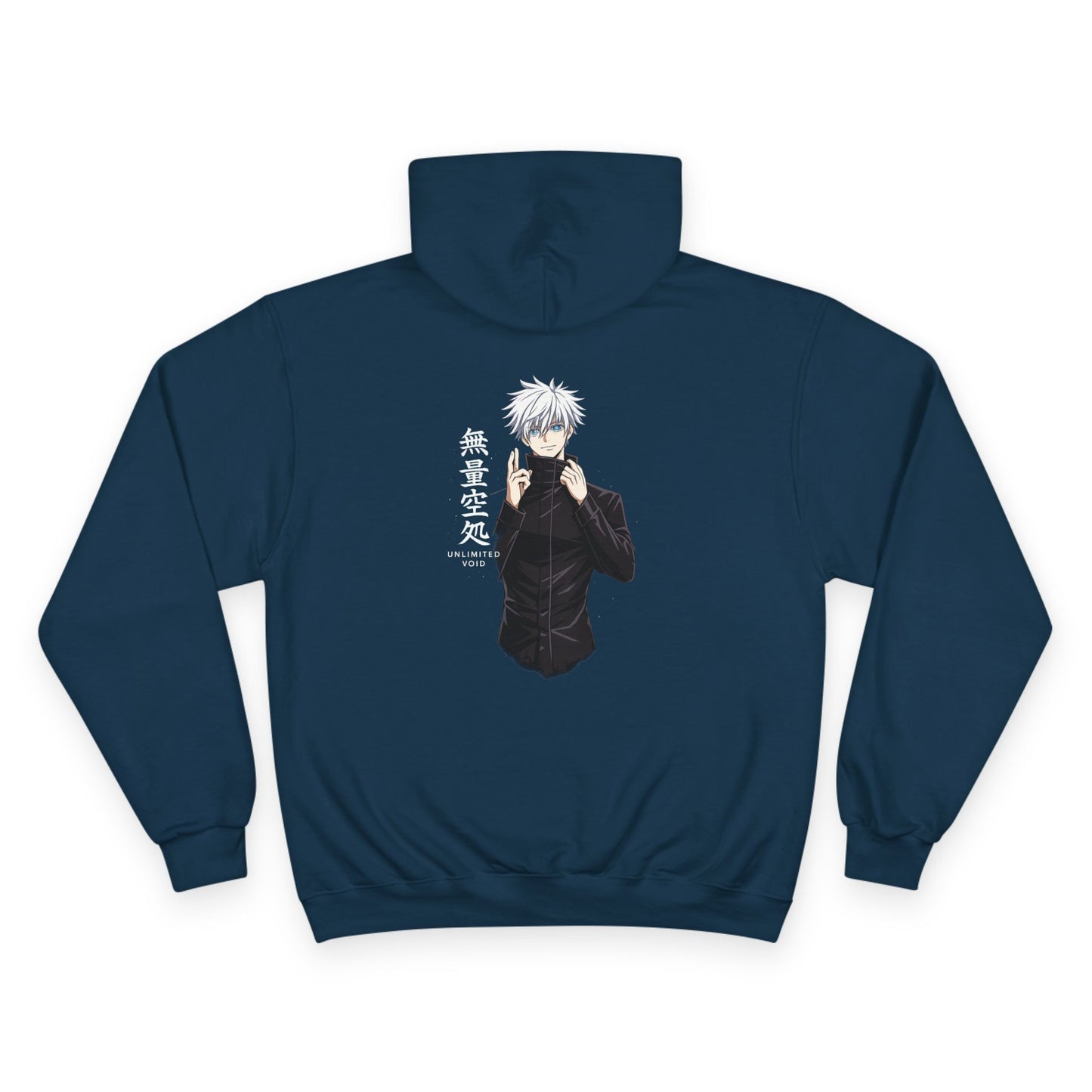 Anime Character Hoodie — Minimal White Champion-Style Sweatshirt