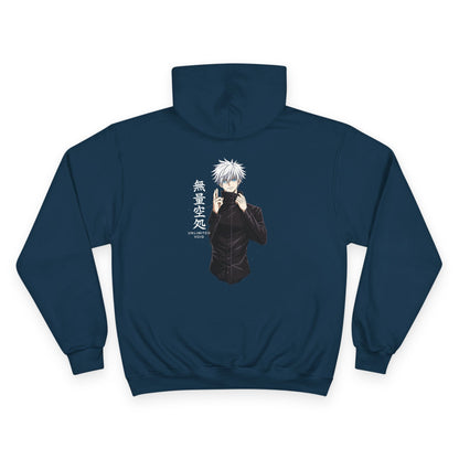 Anime Character Hoodie — Minimal White Champion-Style Sweatshirt