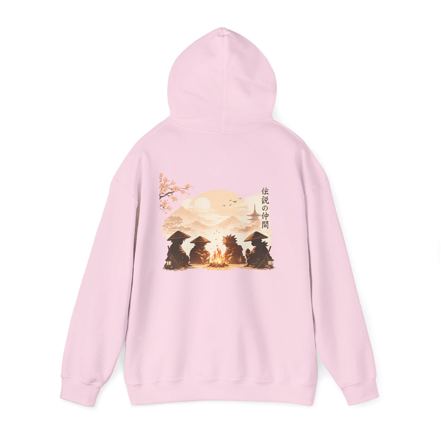 Hoodie | Samurai Campfire Illustration Japanese Kanji Backprint
