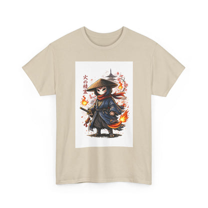Fire Spirit Samurai T-Shirt — Cute Chibi Oni Warrior Tee