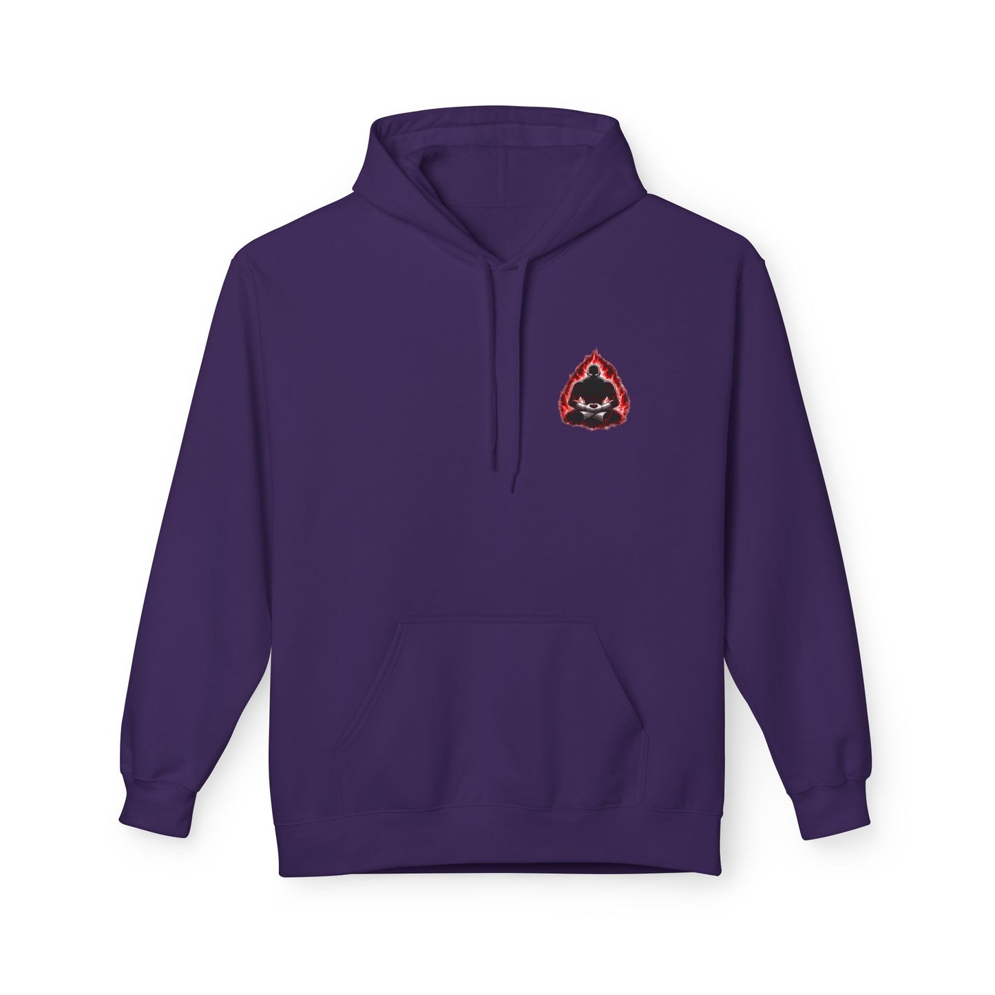 Anime Aura Warrior Hoodie | Fiery Mouth Front & Blue Energy Back