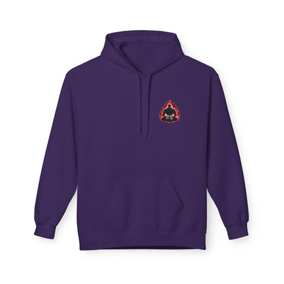 Anime Aura Warrior Hoodie | Fiery Mouth Front & Blue Energy Back