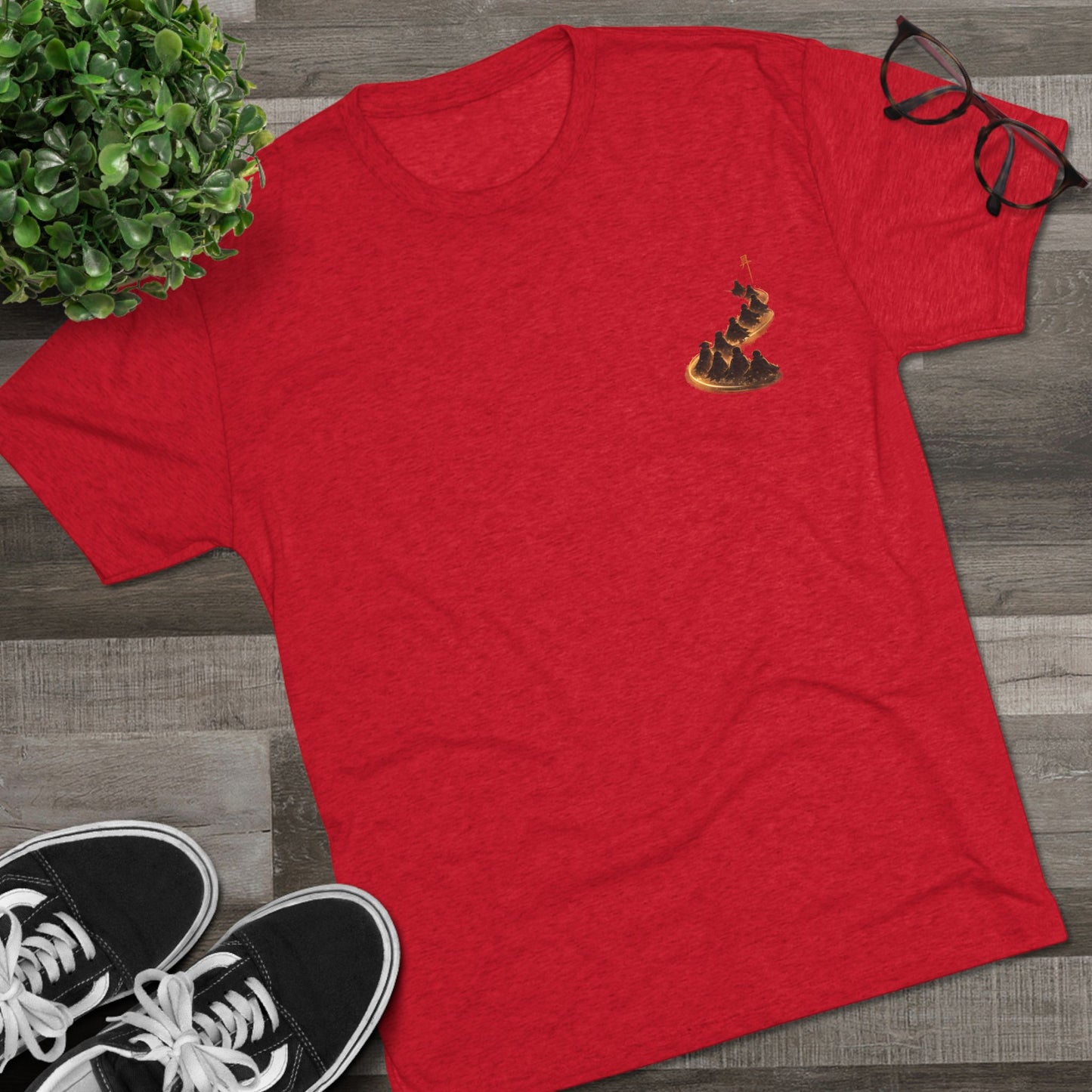 Ember Trail T‑Shirt — Fiery Mountain Silhouette Back Print