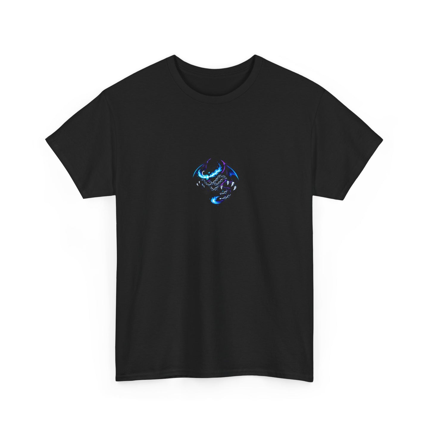 Dragon Graphic Tee — Blue Flame Kaiju Back Print T-Shirt