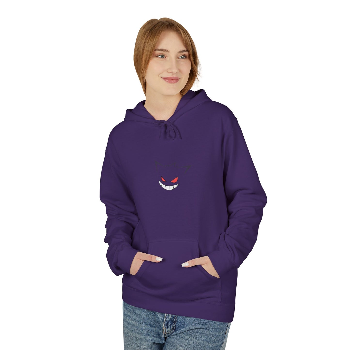 Horror Cat Hoodie — Japanese Kanji Dark Forest Graphic Pullover