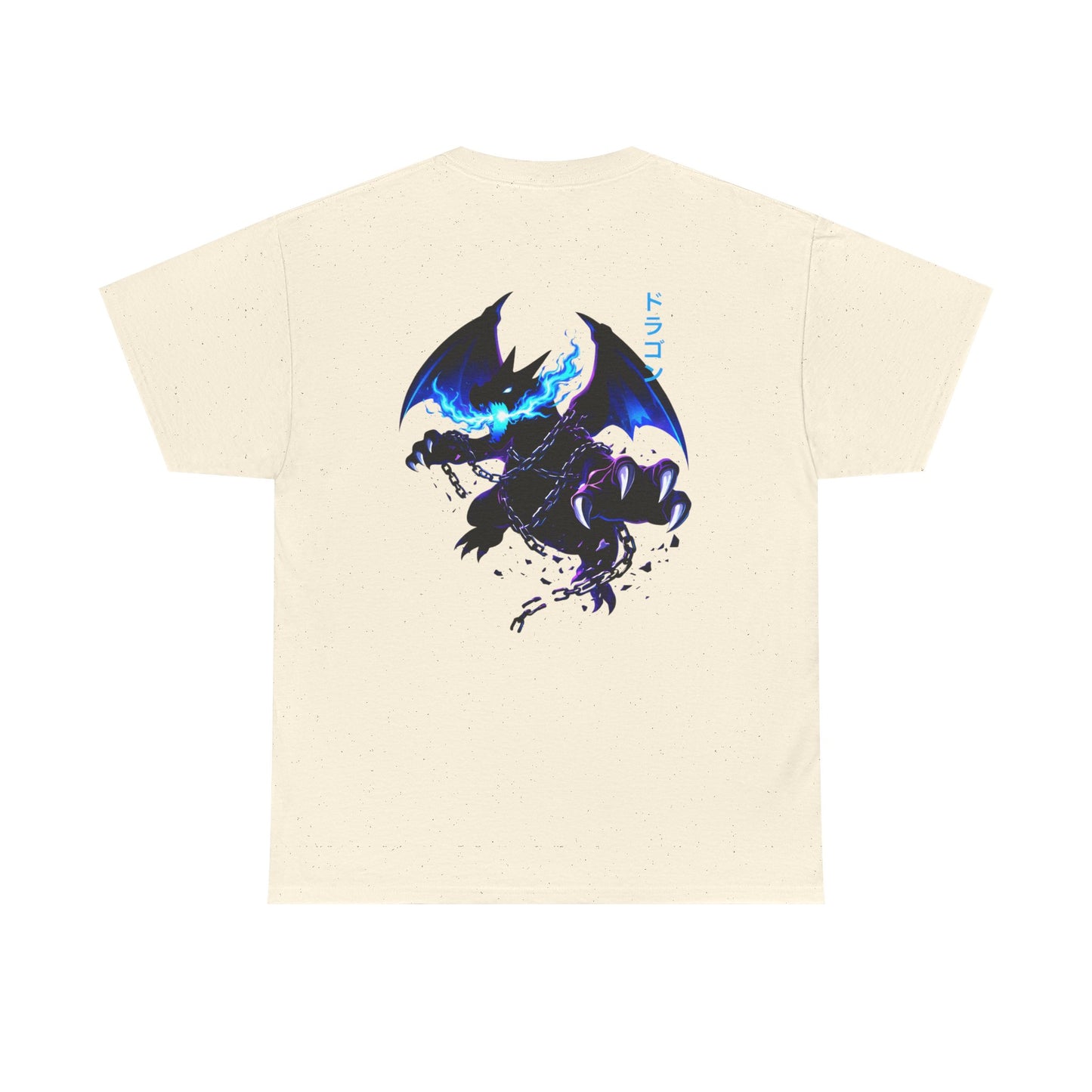 Dragon Graphic Tee — Blue Flame Kaiju Back Print T-Shirt