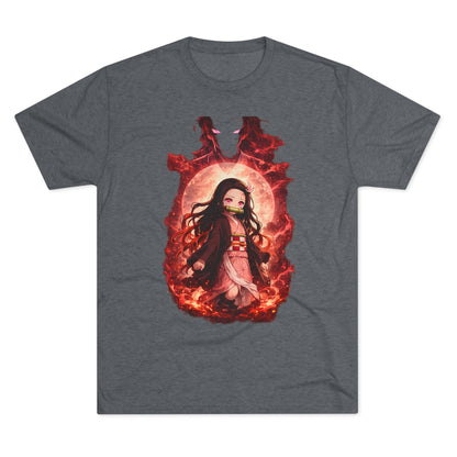 Nezuko Anime Demon Slayer Tee — Fiery Chibi Girl Graphic Shirt