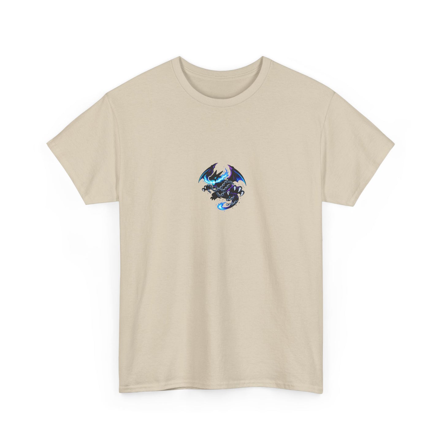 Dragon Graphic Tee — Blue Flame Kaiju Back Print T-Shirt